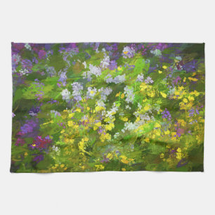 Linge De Cuisine Peinture fleur sauvage Impasto - Art Fleur Origina