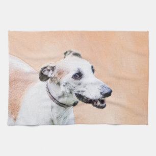 Linge De Cuisine Peinture Greyhound - Cute Original Chien Art