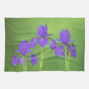 Linge De Cuisine Peinture Iris Violet - Art Fleur Originale