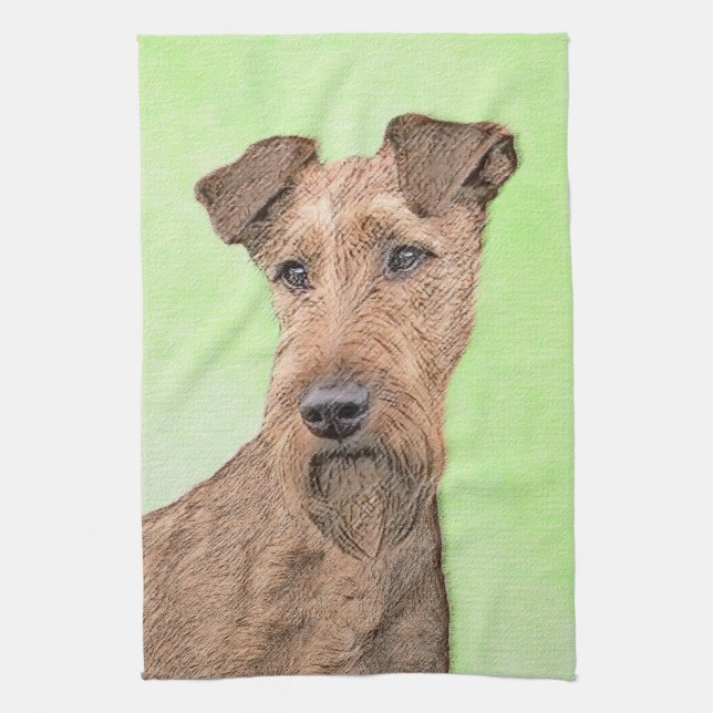 Linge De Cuisine Peinture Irlandaise Terrier - Cute Original Chien  (Vertical)