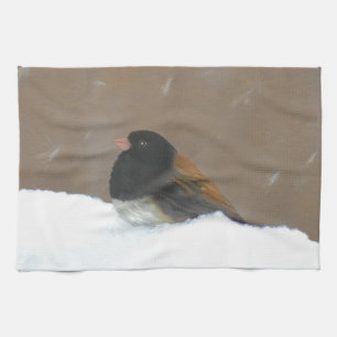 Linge De Cuisine Peinture Junco foncée - Art original pour oiseaux