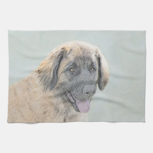 Linge De Cuisine Peinture Leonberger - Joli art original chien