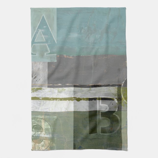 Linge De Cuisine Peinture moderne avec lettres assorties (Vertical)