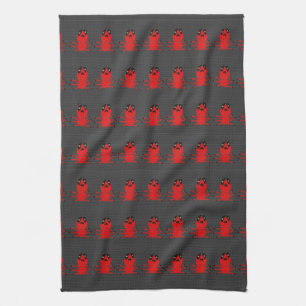 Linge De Cuisine Peinture murale Brown Araignée Rouge, Art par Enfa