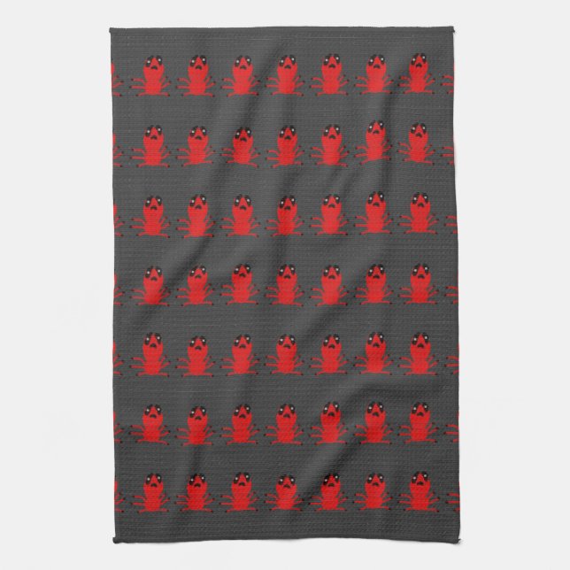 Linge De Cuisine Peinture murale Brown Araignée Rouge, Art par Enfa (Vertical)