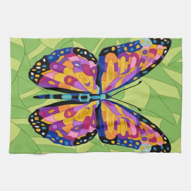 Linge De Cuisine Peinture papillon abstraite  (Horizontal)