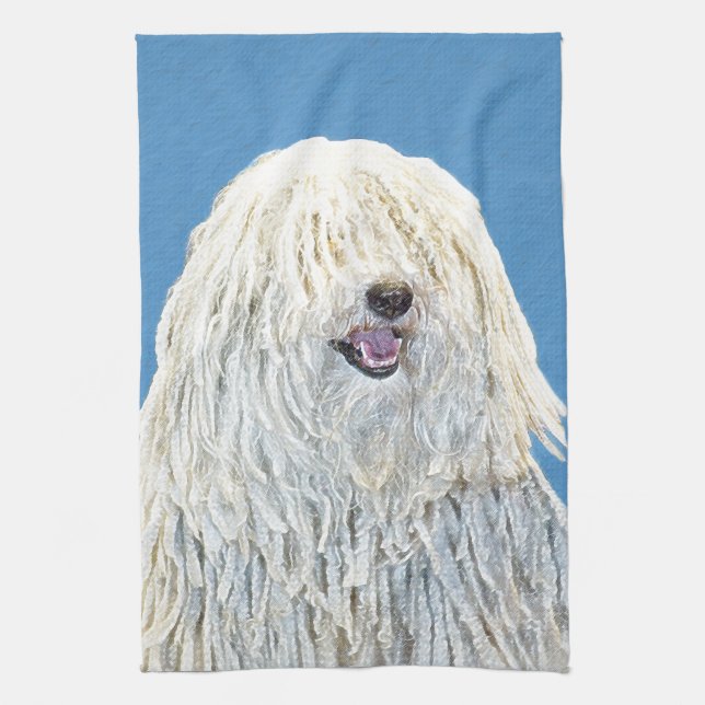 Linge De Cuisine Peinture Puli - Cute Original Chien Art (Vertical)