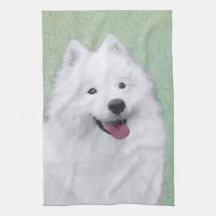 Linge De Cuisine Peinture Samoyed - Cute Original Chien Art