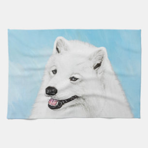 Linge De Cuisine Peinture Samoyed - Cute Original Chien Art