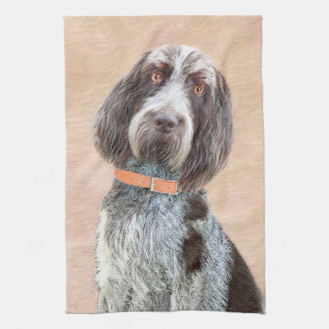 Linge De Cuisine Peinture Spinone Italiano - Belle Art Original Chi (Vertical)