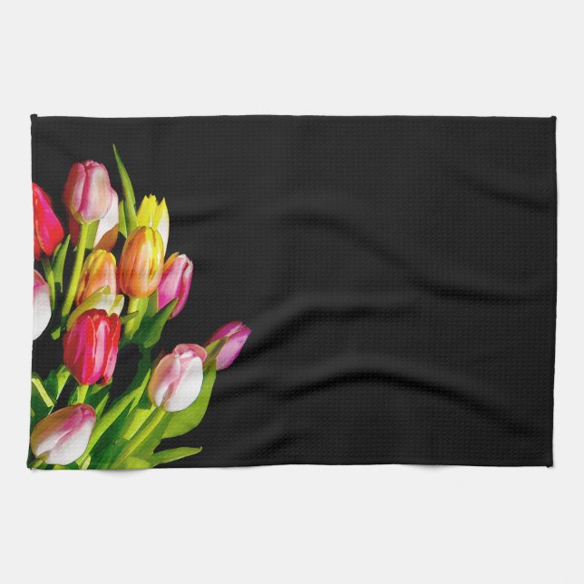 Linge De Cuisine Peinture Tulip - Art Fleur original (Horizontal)