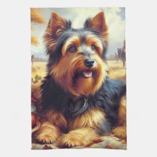 Linge De Cuisine Peinture vintage australienne Terrier