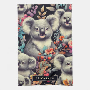 Linge De Cuisine Peinture vintage Cute Koala