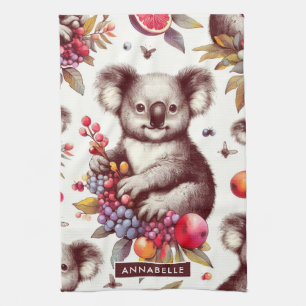 Linge De Cuisine Peinture vintage Cute Koala sans couture