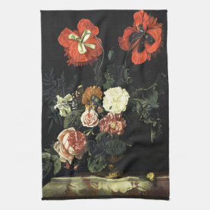 Linge De Cuisine Peinture vintage Vie morte avec Fleurs
