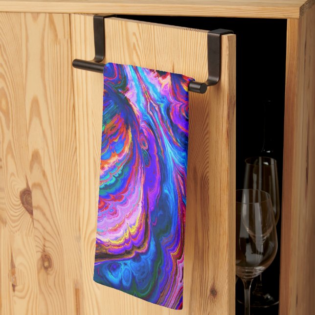 Linge De Cuisine Peintures à teintes pourpres modernes (Pliage en tiers)