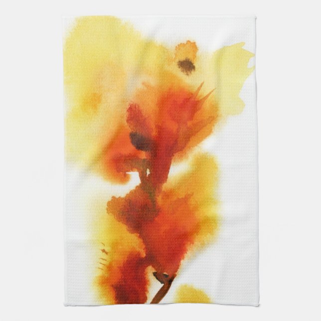 Linge De Cuisine Peintures florales abstraites 2 d'aquarelle (Vertical)