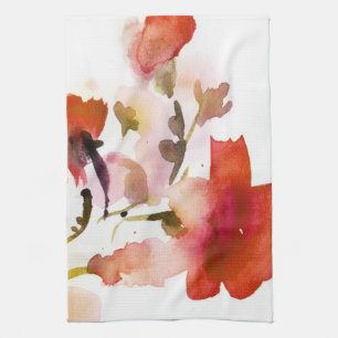 Linge De Cuisine Peintures florales abstraites d'aquarelle