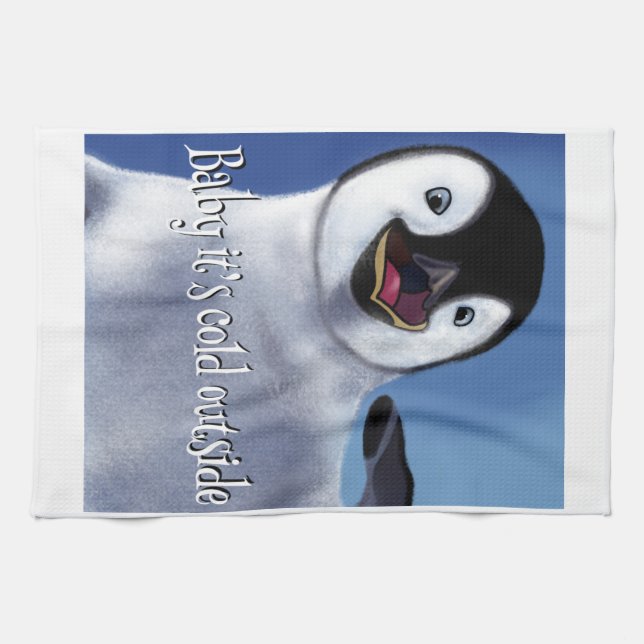 Linge De Cuisine Penguin d'hiver (Horizontal)