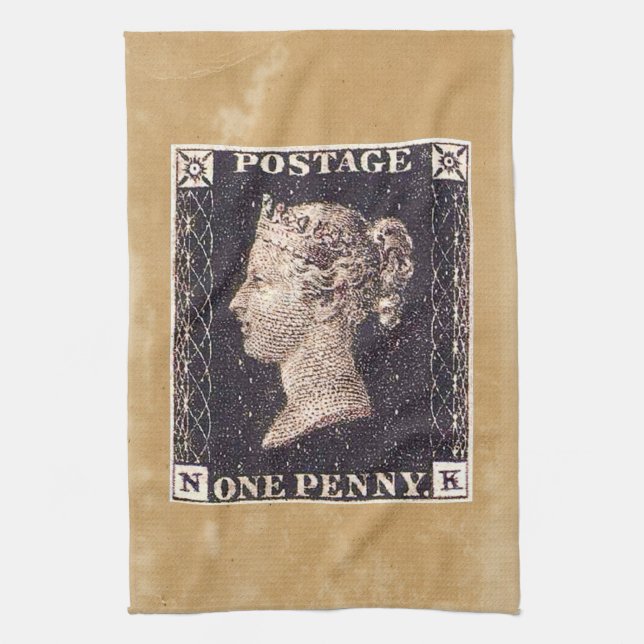 Linge De Cuisine Penny Black Postage Timbre (Vertical)
