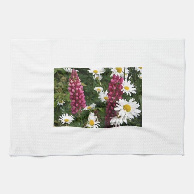 Linge De Cuisine Pensée à vous fleurs florales (Horizontal)