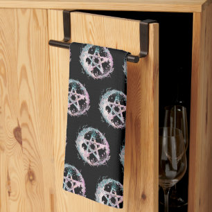 Linge De Cuisine Pentagramme rose et sarcelle Sorcellerie Halloween