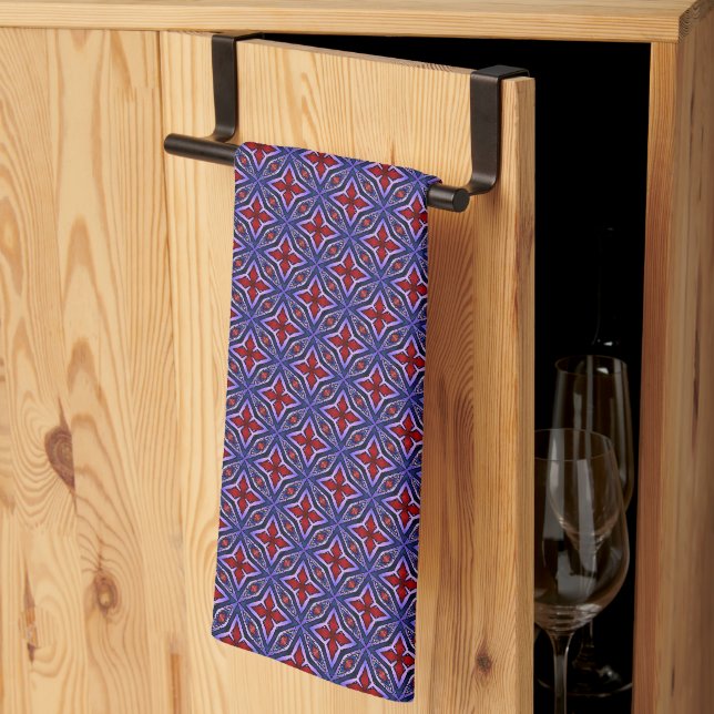 Linge De Cuisine Pentas sur violet (Pliage en tiers)