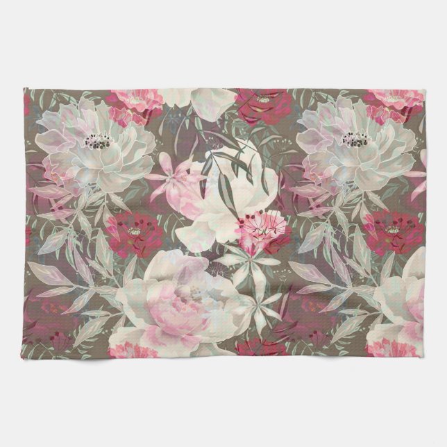 Linge De Cuisine Peonies rose rose fleurs fleurs jardin fleurie bou (Horizontal)