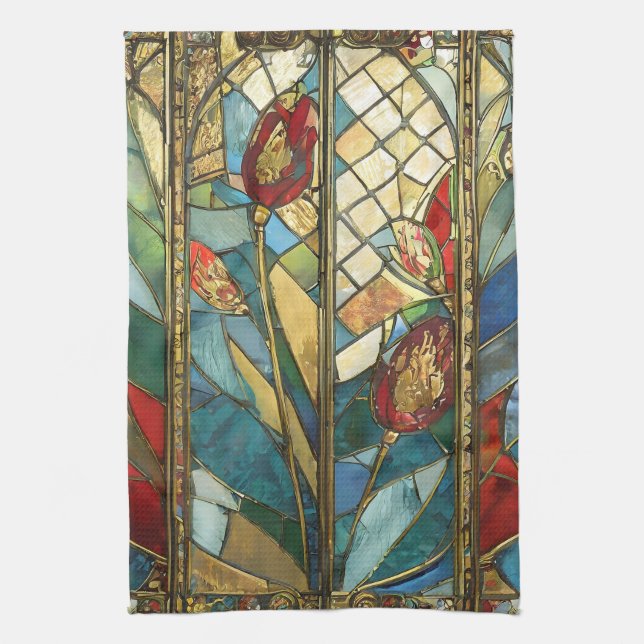 Linge De Cuisine Pépites en chef rouges en verre tendu au lever du  (Vertical)