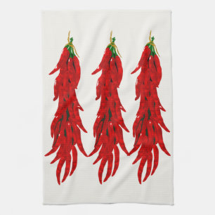 Linge De Cuisine Peppers Chauds Séchés