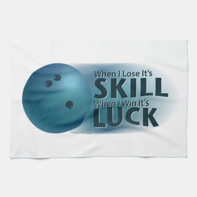 Linge De Cuisine Perdre la compétence Gagner la chance Bowling bleu (Horizontal)