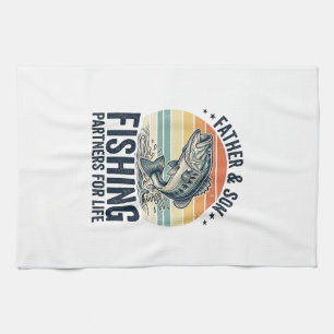 Linge De Cuisine Père Fils Partenaires de Pêche Vintage Bass Shirt_