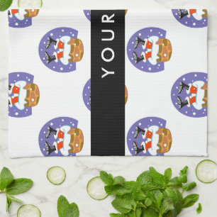 Linge De Cuisine Père Noël À Chimney, Neige, Noël, Nouvel An