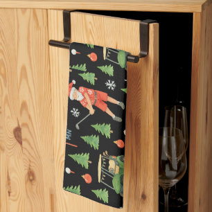Linge De Cuisine Père Noël de golf Golfeur Golf Noël Minnesota