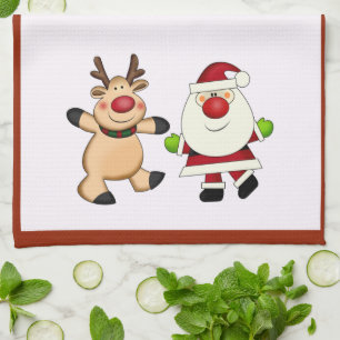 Linge De Cuisine Père Noël et vacances de Noël de renne