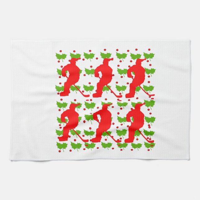 LINGE DE CUISINE PÈRE NOËL HOCKEY (Horizontal)