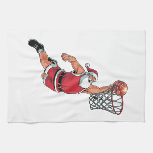 Linge De Cuisine Père Noël Jouer au basket-ball Noël Amateurs de sp