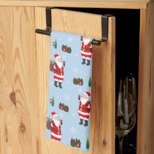 Linge De Cuisine Père Noël Noël Fête du vin rouge
