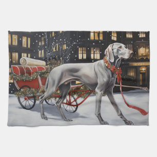 Linge De Cuisine Période de fêtes de Noël du Weimaraner