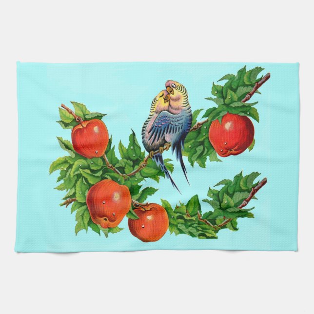 Linge De Cuisine perroquets amoureux (Horizontal)