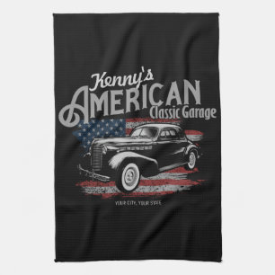 Linge De Cuisine Personalized American Vintage Classic Car Garage