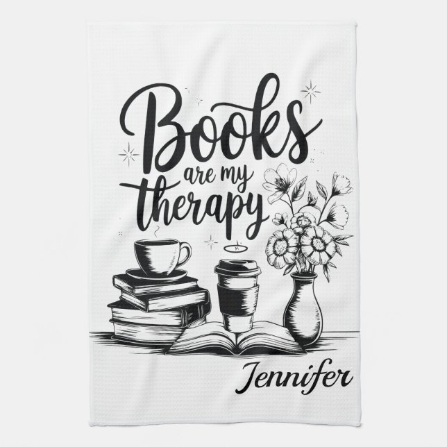 Linge De Cuisine Personalized Books Are My Therapy Bookworms (Vertical)