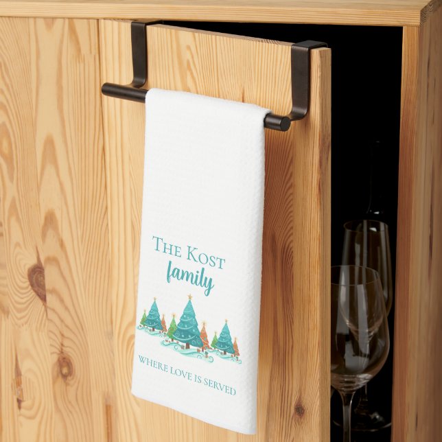 Linge De Cuisine Personalized Christmas Kitchen Towels (Pliage en tiers)