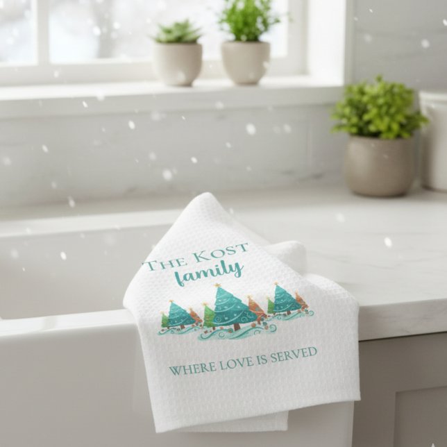 Linge De Cuisine Personalized Christmas Kitchen Towels (Celebrate the holiday this season with these fun personalized Christmas kitchen towels! )