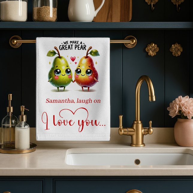Linge De Cuisine Personalized Funny Love Food Kitchen Towel (Personalized Funny Love Food Kitchen Towel)