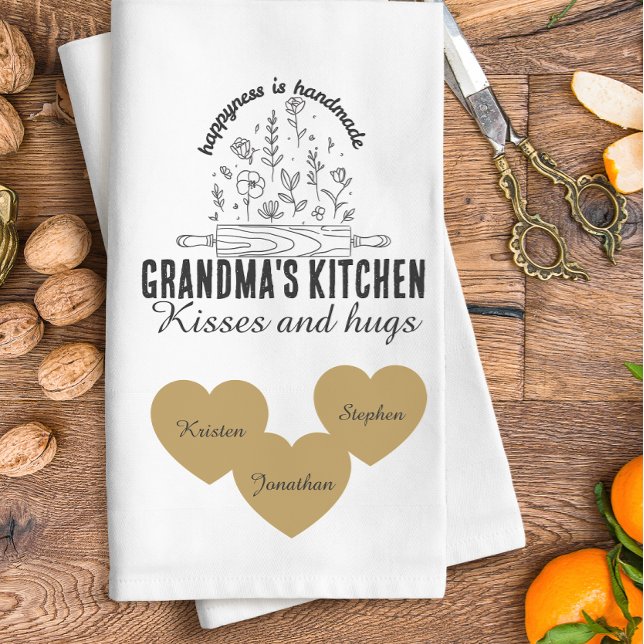 Linge De Cuisine Personalized grandma's kitchen with kids name  (Créateur téléchargé)