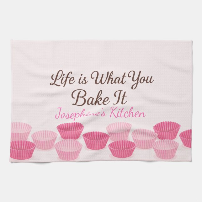 Linge De Cuisine Personalized Life Is What You Bake It Cute Trendy (Horizontal)