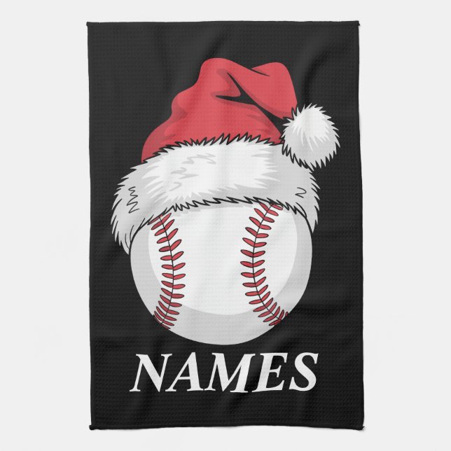 Linge De Cuisine Personalized Name Christmas Baseball Santa Hat (Vertical)