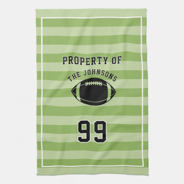 Linge De Cuisine Personalized Sports Towel | Custom Football Player (Vertical)