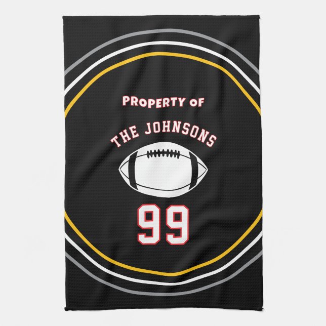 Linge De Cuisine Personalized Sports Towel | Custom Football Player (Vertical)